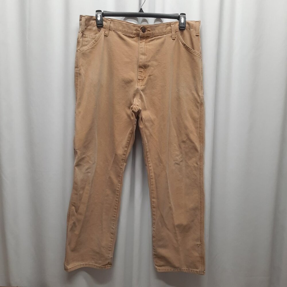 Dickies 40x29 Men's Relaxed Fit Duck Canvas Carpenter Pants Tan/Brown 100%